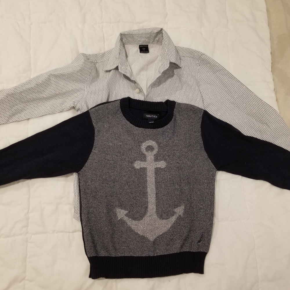 Boy's Nautica dress shirt with sweater
